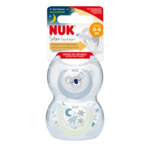 NUK SUCETTE Silicone Star Day&Night 0-6 mois