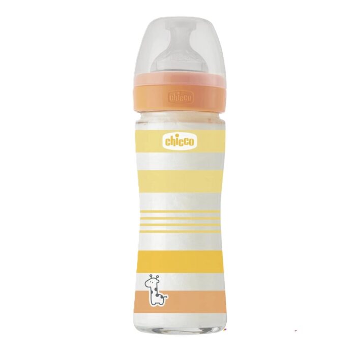 chicco-biberon-well-being-en-verre-flux-lent-0m-240ml-jaune chicco-biberon-well-being-en-verre-flux-lent-0m-240ml-jaune