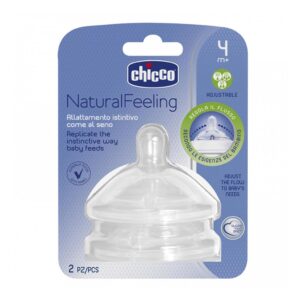 chicco Tétine NATUREL FEELING SILICONE 4M+ 2PCS