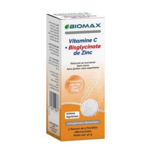 BIOMAX Vitamine C + Zinc Effervescent B/10 Comprimés