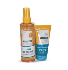 KLORANE Huile Sèche Solaire SPF30 Corps/Cheveux+Shampoing Douche Après-soleil au Monoï et Tamanu BIO